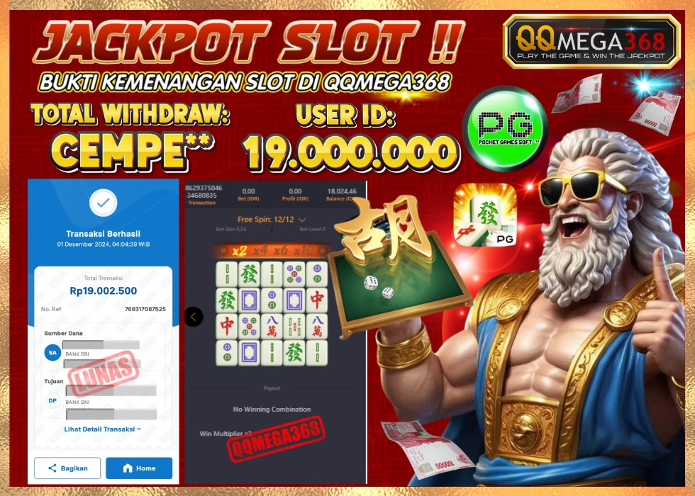QQMEGA368 JACKPOT Rp 19.000.000 - LUNAS!!!