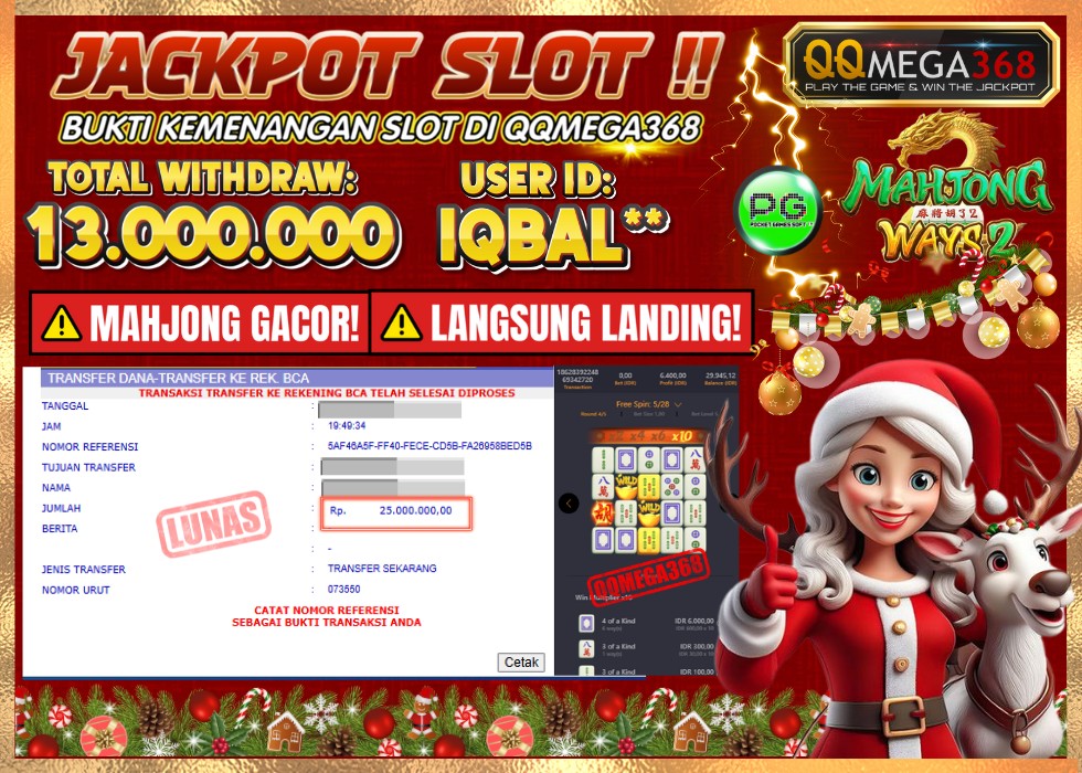QQMEGA368 JACKPOT Rp 25.000.000 - LUNAS!!!