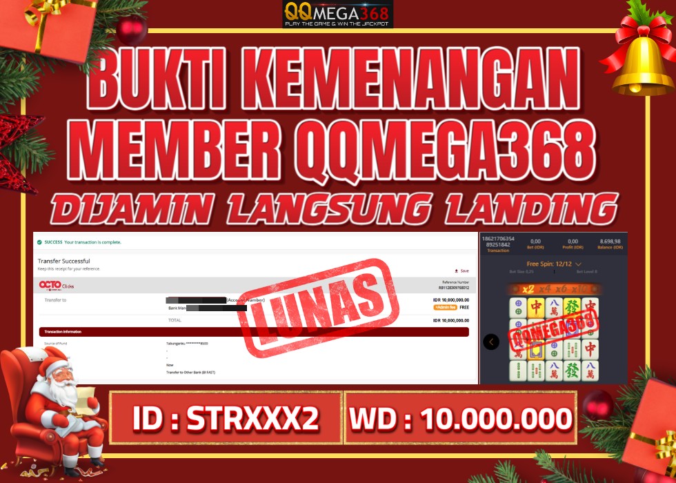 QQMEGA368 JACKPOT Rp 10.000.000 - LUNAS!!!