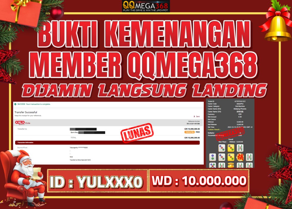 QQMEGA368 JACKPOT Rp 10.000.000 - LUNAS!!!