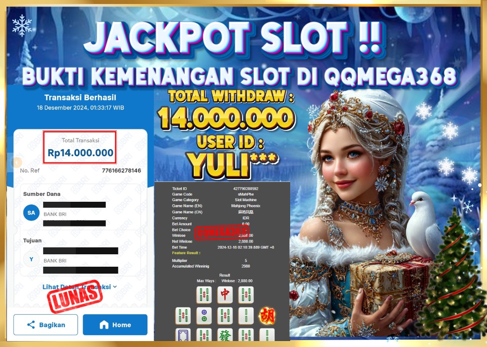 QQMEGA368 JACKPOT Rp 14.000.000 - LUNAS!!!
