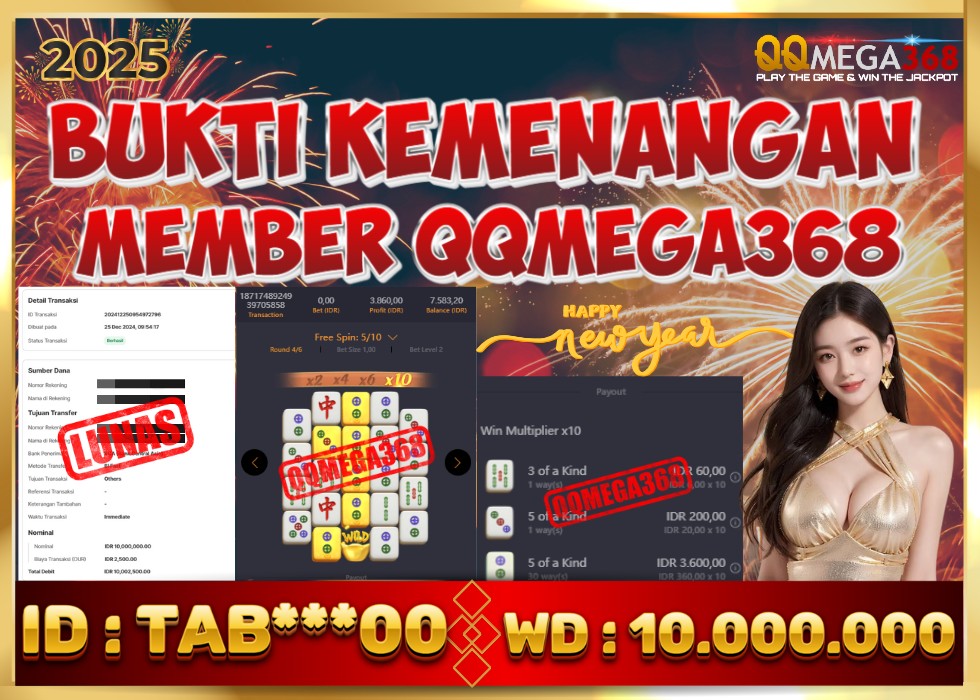 QQMEGA368 JACKPOT Rp 10.000.000 - LUNAS!!!