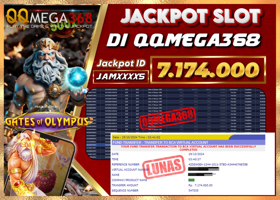 QQMEGA368 JACKPOT Rp 7.714.000 - LUNAS!!!