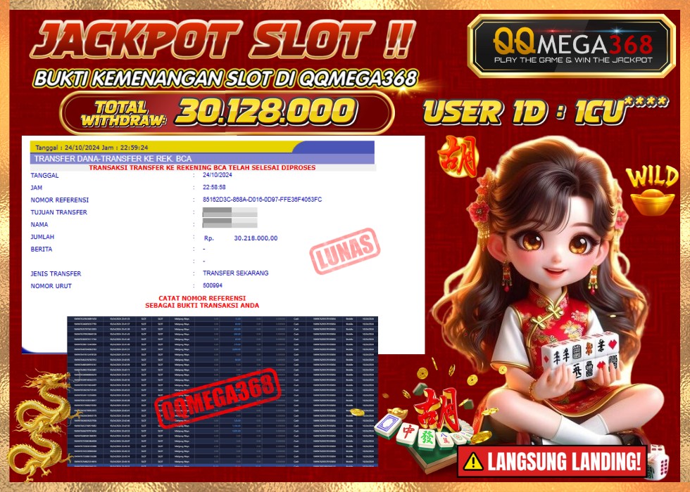 QQMEGA368 JACKPOT Rp 30.128.000 - LUNAS!!!