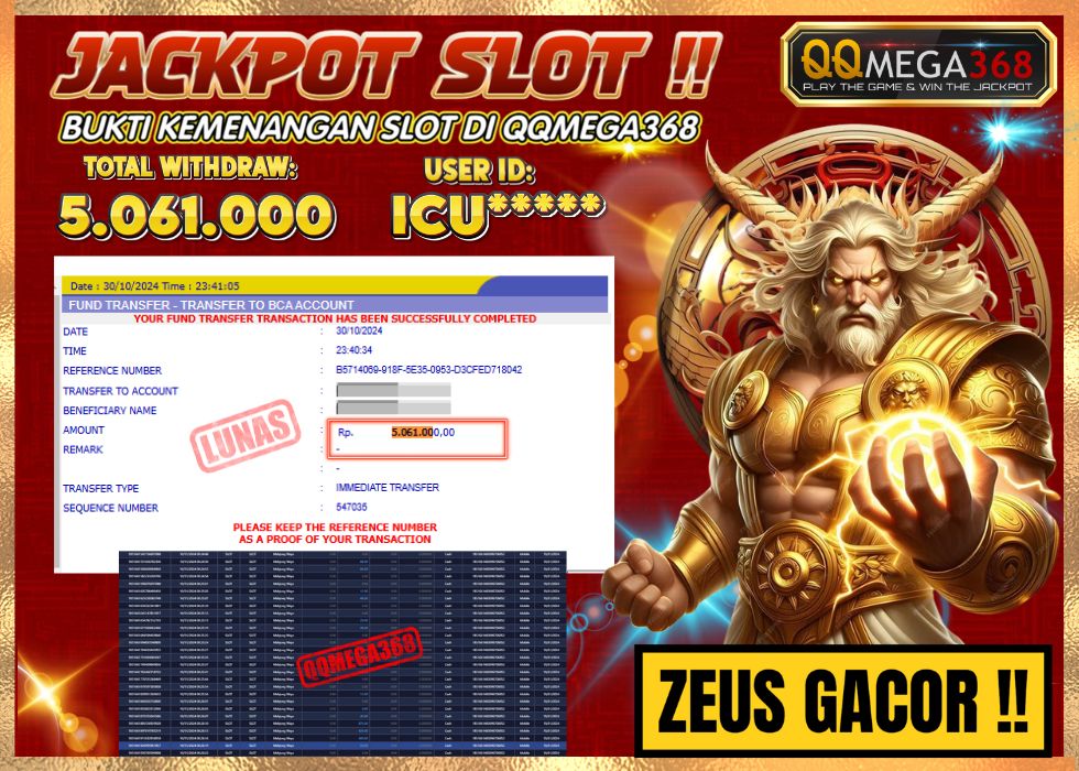 QQMEGA368 JACKPOT Rp 5.061.000 - LUNAS!!!